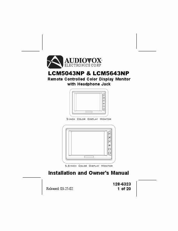 Audiovox Car Video System LCM5643NP-page_pdf